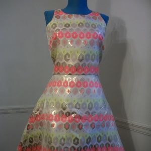 Britt Ryan Jacquard Lined Dress - Size 4 NWT